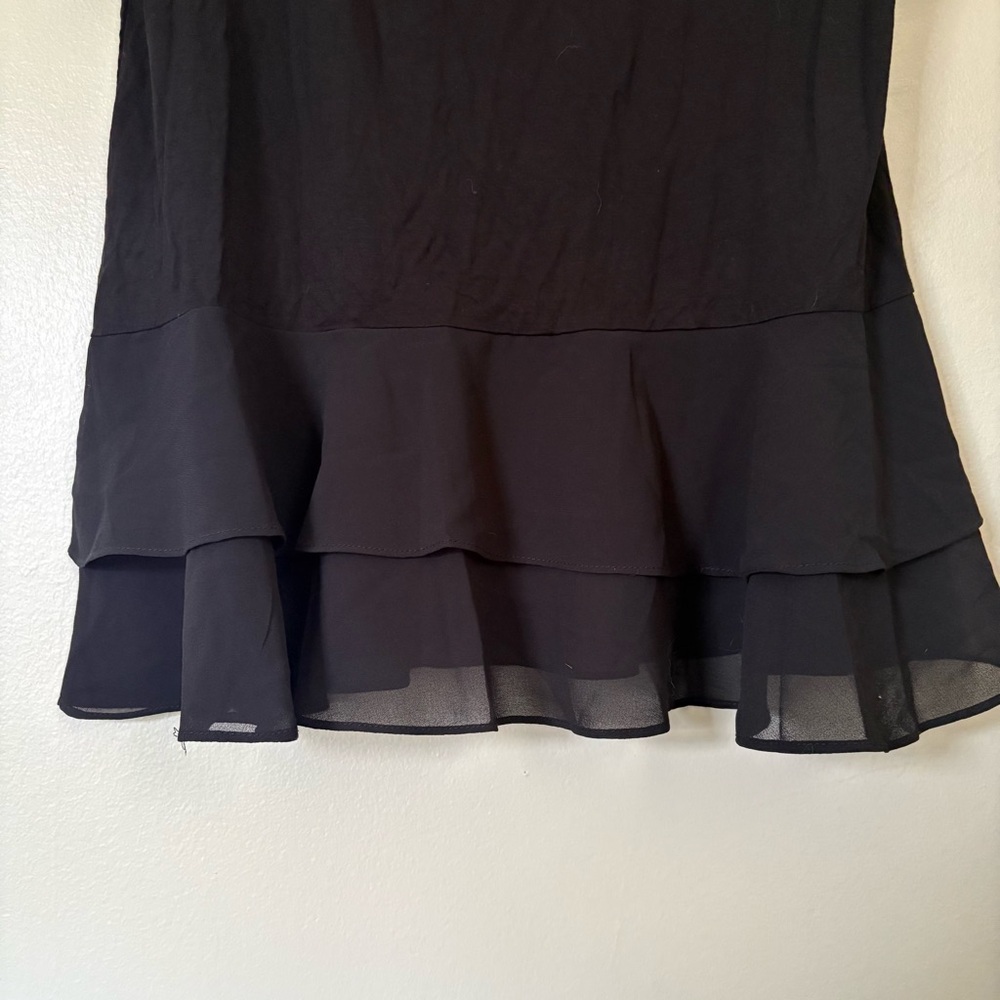 Yelete Nadine West Black Layered Tiered Blouse Size Large - Picture 4 of 12